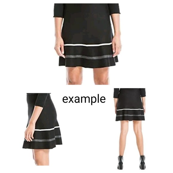 Max Studio Nash Sweater Knit Skirt S/M Black Wine - Picture 6 of 10